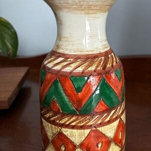 Colorful Castelli Ceramic Vase with Geometric Patterns